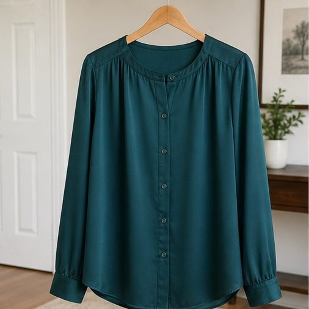 Teal Smocked Top